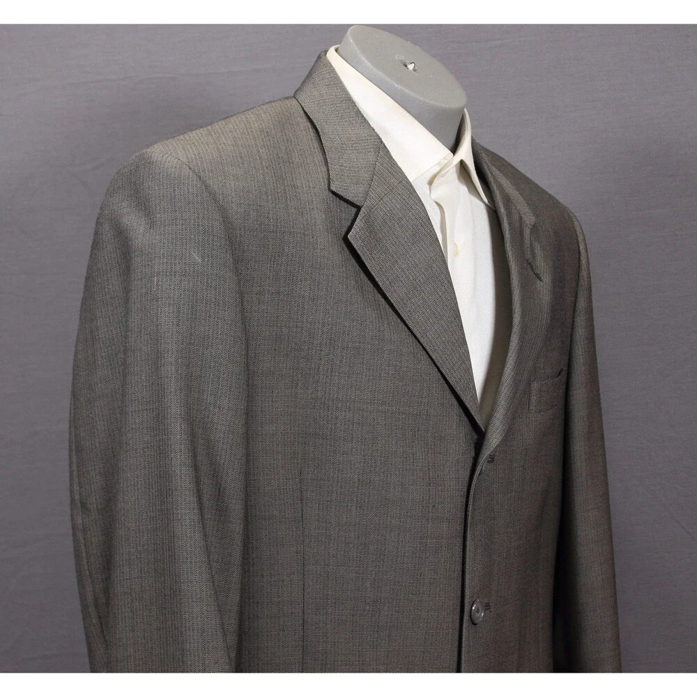 Kenneth Cole NY Wool Gray 2 piece Suit 3 Btn 43L Pleated Fronts 34
